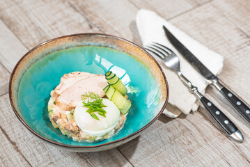 Tasty and hearty salad Olivier