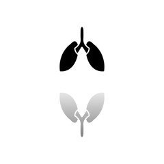 Lungs icon flat
