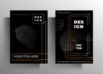 Cover design for the book, magazine, brochure, catalog, folder, poster set of templates. Elegant concept with hand drawn graphic elements. EPS vector 10.