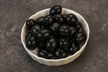 Black olives in the bowl