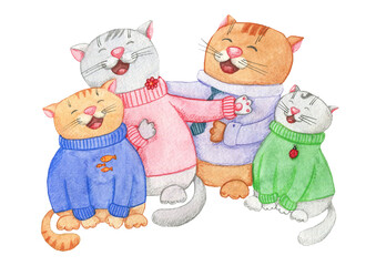 Family of lovely cats