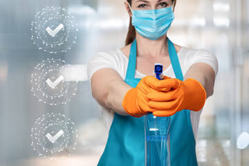 Concept of completing a task list during cleaning.