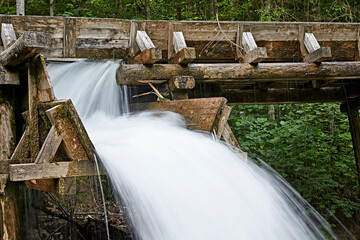 waterfall flowing cascade old mill