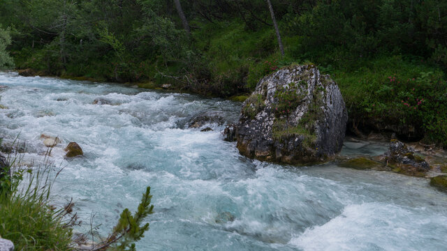 Wilder Fluss in den Bergen