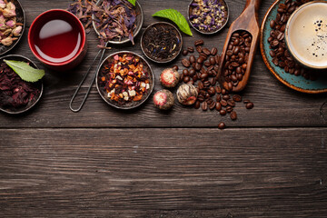 Herbal tea and espresso coffee