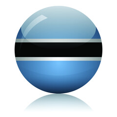 Botswana's flag glass button vector illustration
