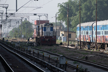 Fototapeta na wymiar train on railway station