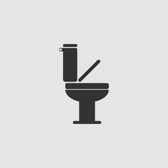Toilet icon flat.