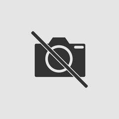 No photo camera icon flat.