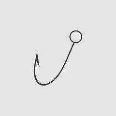Fishing hook icon flat.