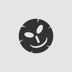 Cosmetic mask icon flat.