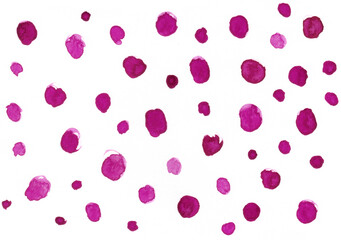 Background watercolor pink polka dot on white