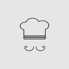 Chef icon flat.