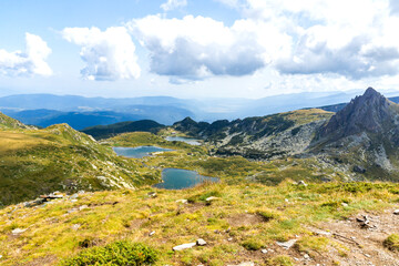 Fototapeta premium Panorama of The Seven Rila Lakes, Rila Mountain, Bulgaria
