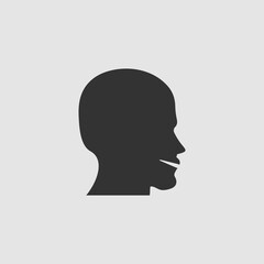 Man's face shape icon flat.