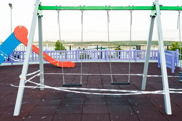 Playground cordoned off because of the covid19.