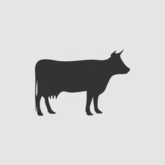 Cow icon flat