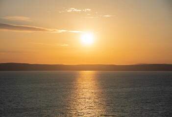 Sunset over Lake with Soft Light