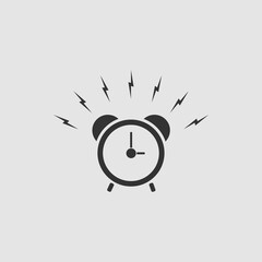 Alarm clock icon flat