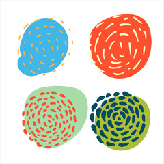 Hand-drawn marker set of circles and dashed lines.