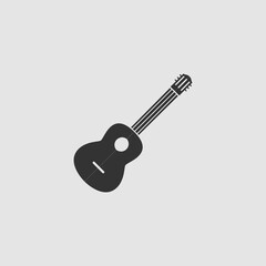 Acoustic guitar icon flat
