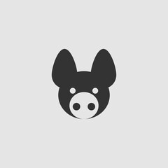 Pig icon flat