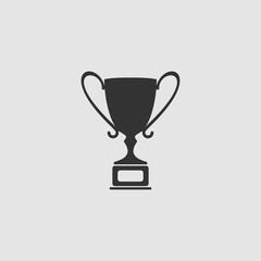 Trophy championship cup icon flat