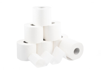 toilet paper isolated on white