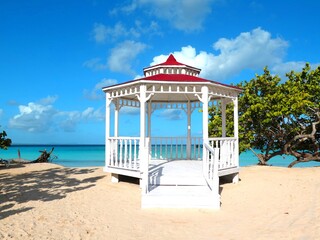a beach pavilion in Holguin in the month of February, Cuba