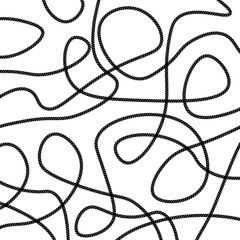 Materiał do szycia Rope background. Vector seamless pattern made of twisted ropes with knots. Abstract graphic drawing. Flat nautical ornament.