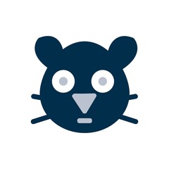 Funny cat face icon in flat design style. Logo, mascot design element.
