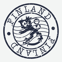 Finland Stamp Postal. Silhouette Seal. Passport Round Design. Vector Icon. Design Retro Travel. National Symbol.