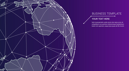 Business Infographics Banner Template. Abstract tech futuristic background. Vector illustration of infographic elements.