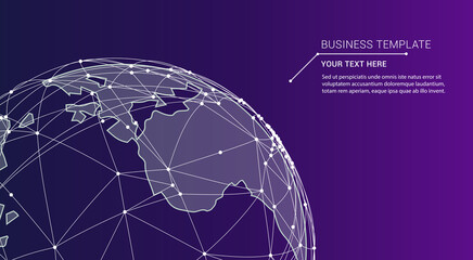 Business Infographics Banner Template. Abstract tech futuristic background. Vector illustration of infographic elements.