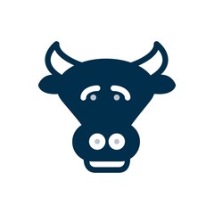 Cow icon in flat design style. Beef, milk, dairy products symbol.