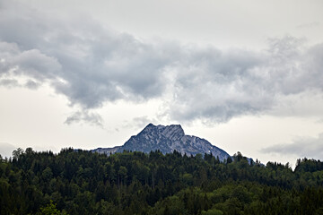 high mountain landscape cloudy sky