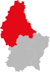 Diekirch district isolated on Luxembourg map. Business concepts and backgrounds.