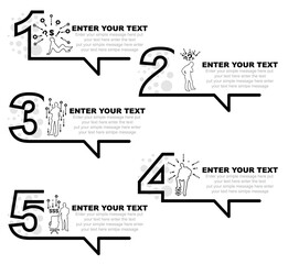 business infographic template with numbers 5 options or steps version five black and white