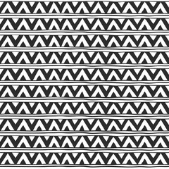 Seamless ornament from triangles geometric elements style black and white