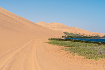 Fototapeta na wymiar Sand dunes at Sandwich Harbour, Namibia