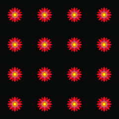 seamless pattern with blooming buds of red flowers