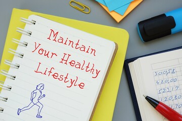 Maintain Your Healthy Lifestyle sign on the page.