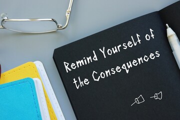 Motivation concept about Remind Yourself of the Consequences with inscription on the piece of paper.