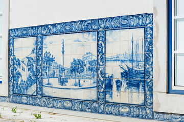 azulejos panel on the wall of the train station