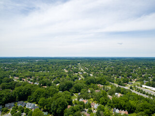 Fototapeta na wymiar Aerial view of Olney, Montgomery County, Maryland.