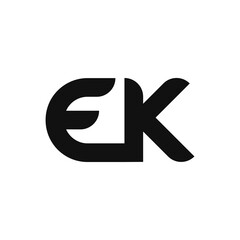 EK Letter Logo Design With Simple style