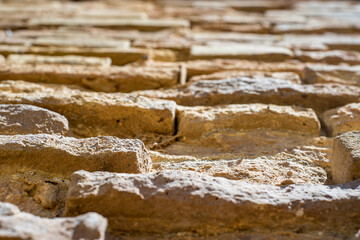 
Old brick texture in an old train station