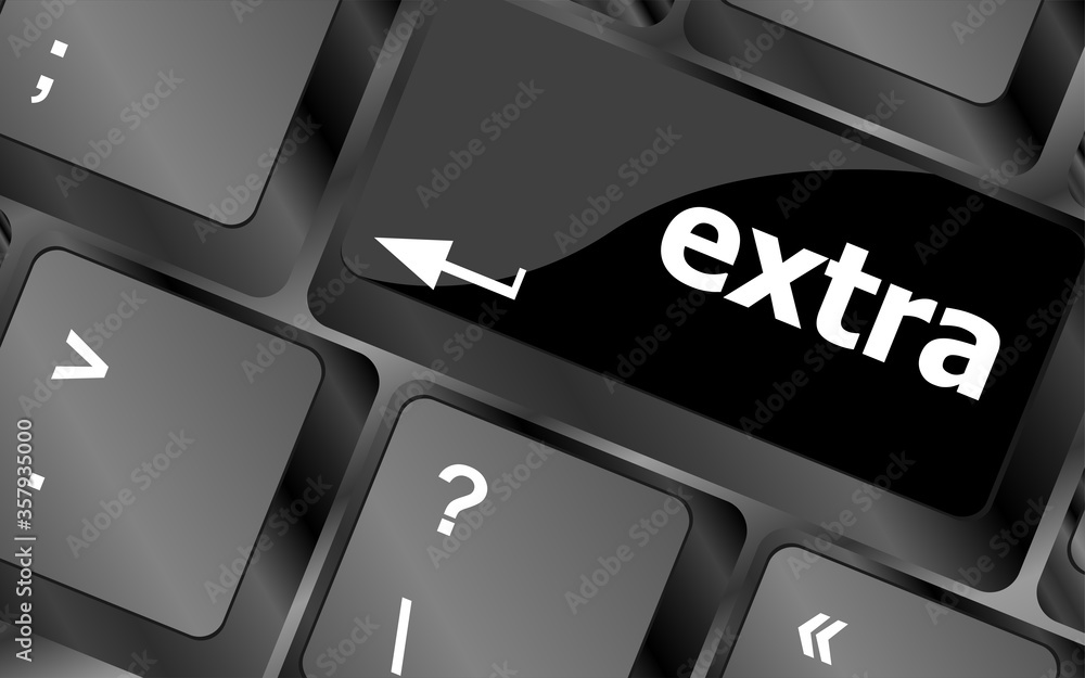 Poster computer keyboard key - extra word on it