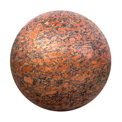 Decorative element in the form of a stone ball. Globe sphere or ball isolated on a white background.