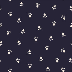 vector seamless pattern with ditsy flowers